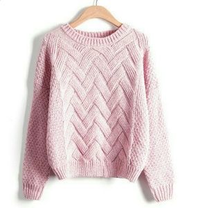💕Plaid Thick Knitting Mohair Sweater 🎀